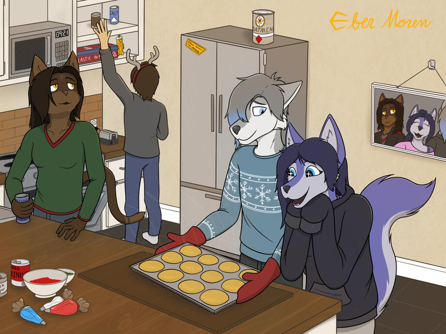 Old designs for the cast of &quot;Half-Alive,&quot; making Christmas Cookies!